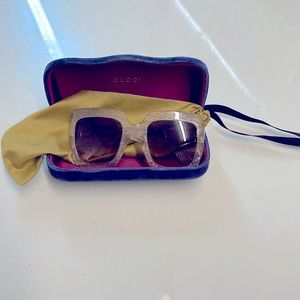 Gucci Wide High Bridge monogram Sunglasses